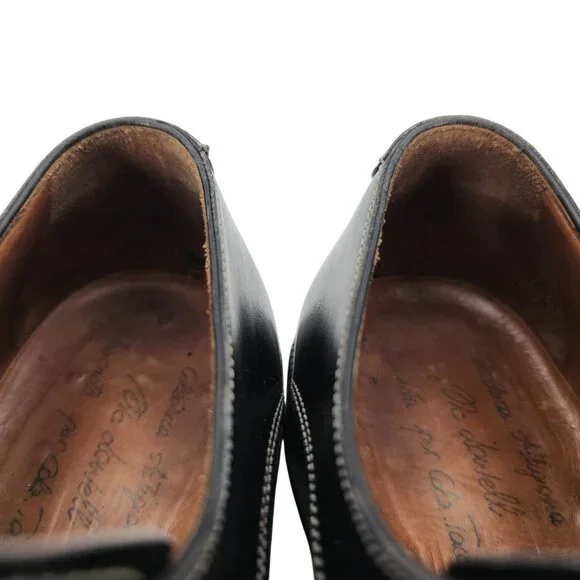 Vintage Italian McDowell Mens 9.5D /8.5UK Black Leather Dress Shoes Derby Oxford - Picture 6 of 12